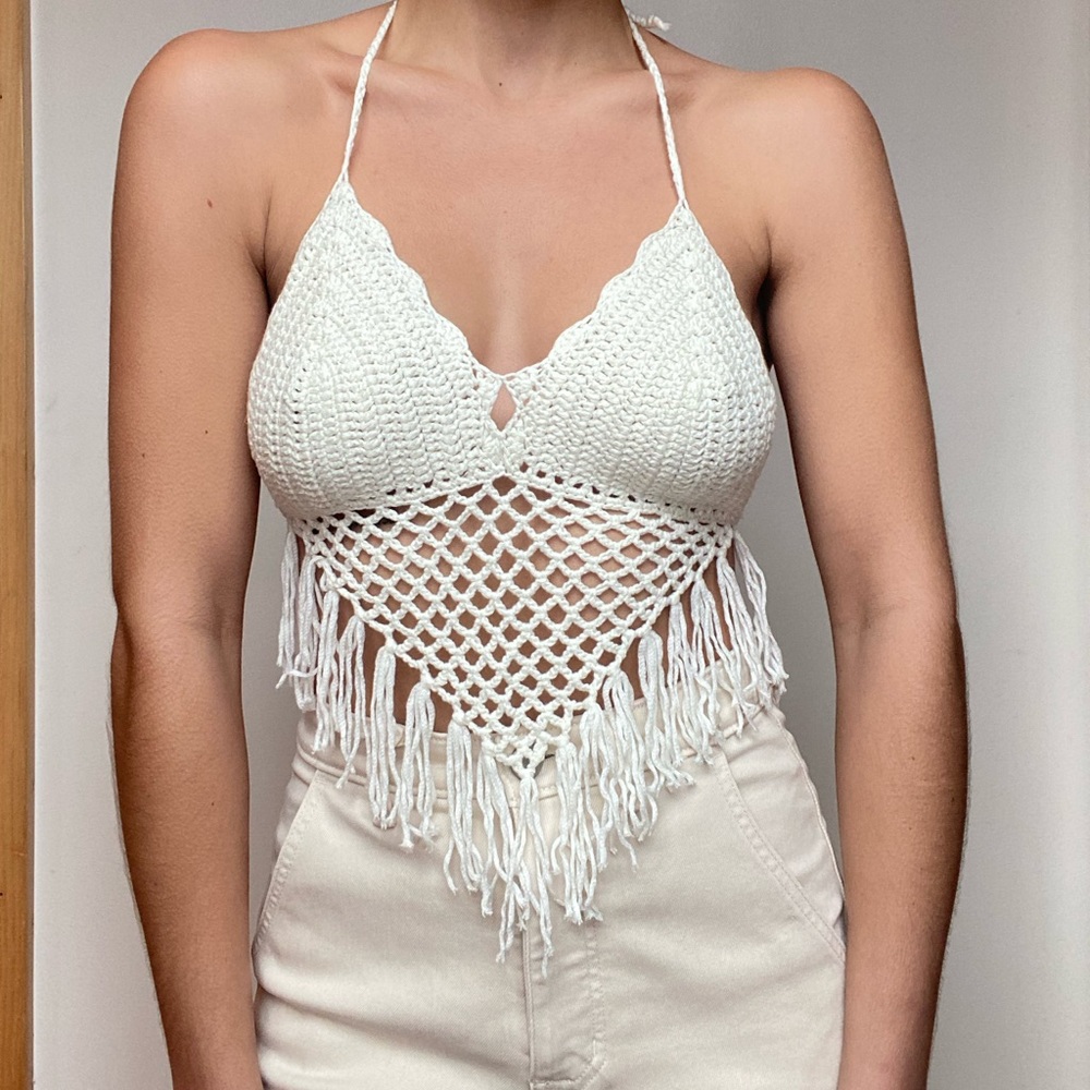 SOLD - Crochet Tie Top Boho